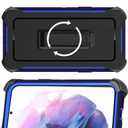 2 x AICase Belt-Clip Holster Case for Samsung Galaxy S21 FE, Drop Protection Full Body Rugged Heavy Duty Case, Shockproof/Drop/Dust Proof Military Grade Protective Durable Phone Case for Galaxy S21 FE 5G (Navy Blue with Belt)