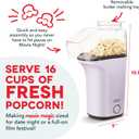 DASH Hot Air Popcorn Popper Maker with Measuring Cup to Portion Popping Corn Kernels + Melt Butter, 16 Cups - Lavender