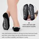 Marsoulina Yoga Socks Pilates Socks for Women 3 pairs Non-Slip Grips & Straps, Suitable For Pilates, Ballet, Dance, Plasticity, Training, gym, Home, hospital care, Foot care-All black