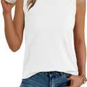 LILLUSORY Womens Tank Tops Sweater Vest Sleeveless Cute Shirts Dressy Casual Clothes Spring Summer Outfits Trendy 2025 White XXL