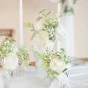 Ling's moment Artificial Flowers 50Pcs Ivory Roses Decor w/Stems,3" DIY Foam Floral for Wedding Bouquet/Centerpieces, Outdoors Party Backdrop, Room/Table, and Garden/Pot Decorations