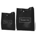 MelonArt Thank You Bags for Small Business, 200pcs Black Plastic Retail Bags Merchandise Bags with Handles Bulk Large Reusable Shopping Boutique Bags 8x12 and 12x15 for Stores Clothes Supplies(Black)