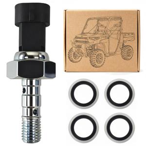 OEM Replacement Brake Pressure Switch with Seal Kit for Polaris Ranger 1000, RZR, Sportsman, General | Replaces 4014262, 4081117, Includes Seal 5413212 (2015-2024) (Black)