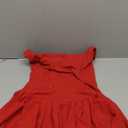 YMDUCH Women's Summer Sleeveless Square Neck A-line Ruffle Hem Mini Tank Dress with Pockets (Medium, Red)