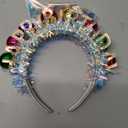 Zoestar Light Up Happy Birthday Crown Headband Glow Ball Hair Bands Sparkly Birthday Party Hair Accessories Women