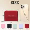 Sunwel Fashion Small Wallet Flapover Bifold Wallet Zipper Pocket Cash Card ID Window Coin Purse for Women Girls (RED)