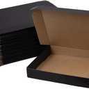 13x10x2 Inches Shipping Boxes Pack of 25, Packaging Corrugated Cardboard Mailer Boxes for Small Bussiness, Black