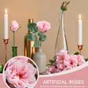 florisso Light Pink Rose Artificial Flowers - 13 Branches Faux Roses for Vase Decor, Wedding Centerpieces & Living Room Accents (Silk Artificial Roses)