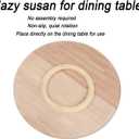 Large Lazy Susan Turntable Wooden Round Tray Rotating for Dining Table Top | Centerpiece Silent Smooth SpinBy Hand Kitchen Turntable Organizer, Easy to Clean (Black, 35.4 in)