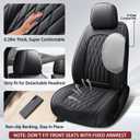 WELLDO Nappa Faux Leather Car Seat Cover Full Set, Black