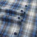 Alex Vando Mens Button Down Shirts Flannel Shirt Long Sleeve (Medium, Rhinestone Blue/Grey)