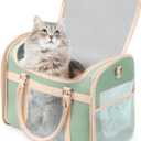 Pet Carrier Backpack, Airline Approved TSA, Waterproof PU Foldable, 360 Ventilated, LightBlocking, Washable Travel Bag for Cats & Small Dogs