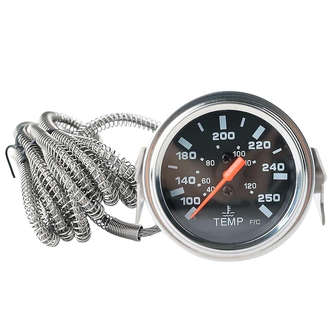Mechanical Car Water Temp Temperature Gauge Endxedo 2'' inch 52MM Pointer Electrical Water Temperature 12V Temp Gauge Car Meter with Sensor NPT 1/2