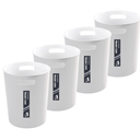 Amorettise 4 Pack Small Trash Can for Bathroom - 3 Gallon/12-Liter Wastebasket, Round Plastic Garbage Container Bin for Bedroom Office White.