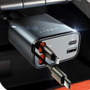 LISEN Retractable Car Charger, for Valentines Day Gifts for Him Her, 69W Cars Adapter USB C Fast Charger for iPhone 17 15 12, Car Accessories Gadgets for Men, Anniversary Birthday Gifts for Men Women