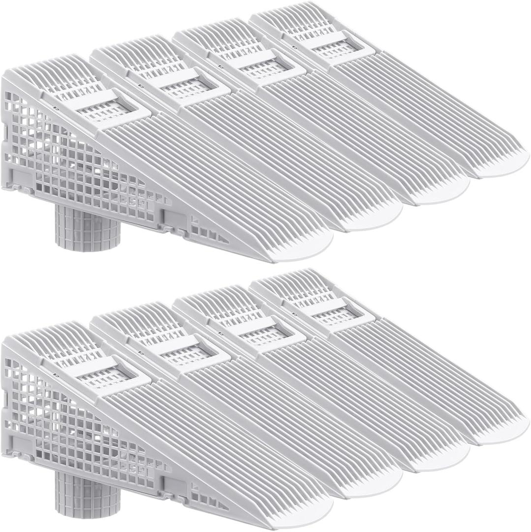 Nuanchu 8 Pcs Wedge Downspout Screen Gutter Guard Downspout Filter Gutter Leaf Debris Guards Filter Strainer for Leaves and Debris (White)
