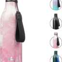 Insulated Water Bottle with Strap,25 oz Double Wall Stainless Steel Vacuum Bottles Metal Water Flask,Blossom