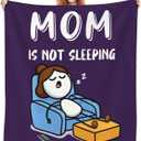 Funny Gifts for Mom from Daughter Son - Super Soft Fluffy Throw Blanket for Napping Travel, 60" x 50", Birthday Mothers Day Valentine's Presents for Women (Style 2-MOM, Single Size 50 "x60)