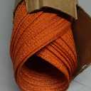 SHACOS Round Placemats Set of 6 Polyester 15 inch Round Braided Place Mats Washable Non Slip Kitchen Dining Table Mats Autumn Fall Placemats Decor, Bright Orange