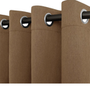Easy-Going Linen Look Blackout Curtain Grommet Window Curtain Drapes for Bedroom, Living Room Thermal Insulated Room Darkening (2 Panels, 52x84 inch, Brown)