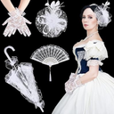 Jecery Halloween Colonial Costume for Women Girls 18th Century Costume Accessories Halloween Party Cosplay Outfit Medieval Gothic Victorian Set