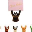 6PCS Cute Animal Memo Holder,Resin Card Photo Holder Clips,Mini Animal Reserved Number Clip Name Note Memo Stand Office Supply Home Decoration