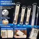2 x NOVANO 5 pcs Nail Clippers Set Stainless Steel Nail Clippers, Ultra Sharp Sturdy Fingernail and Toenail Clipper Cutters, Slanted Blade Ingrown Toenail Clippers for Thick Toenails