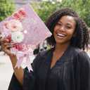 42PCS Graduation Cap Decorations Kit 2026, Pink DIY Grad Cap Topper Set with Glitter Topper Boards, 3D Butterflies, Letter Stickers, Pearls, Rhinestones, Flowers for Class of 2026
