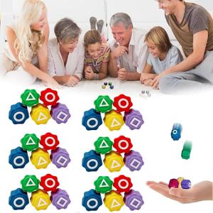 Korean Squid Traditional Game Catch Toy, Squid Gong Chess Set Korean Set, Family Travel Game, Gift for Kids (6 Sets + Greeting Cards)