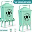 Tgeyd Automatic Chicken Feeder and Waterer Set(4.2Gal/21Lb) with Stand Legs, Anti-Perching Roof, Gravity-Fed System for Poultry,Chicken Coop Accessories