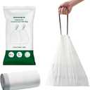 SONGMICS Trash Bags for 8-Gallon (30L) Trash Cans, 45 Count Drawstring Kitchen Garbage Bags, Pre-Separated, Liner Code 30A, 1 Roll, White UKRB30A