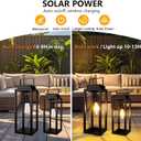 Outdoor Solar Floor Lamp Waterproof, Large Metal Solar Powered Lantern with Handle, 22" 19" Tall for Patio, Backyard, Pathway, Porch Decor (Large + Small)