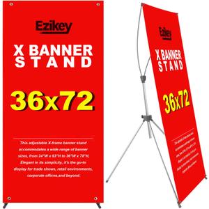 Tripod Banner Stand 36x72 Inch Portable and Adjustable X-Frame Display Stand with Carrying Case for Trade Shows, Exhibitions, Retail Store, Restaurant Sign (1)