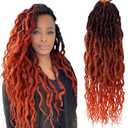 SuyiIRL Faux Locs Crochet Braid Hair Bohemian Locs 24 Inches Synthetic Dreads Ombre Braiding Hair Afro Dreadlock (1B/Orange)