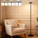 LGMCF Cordless Floor Lamp Dimmable Rechargeable - Indoor/Outdoor Cordless Tall Standing Lamp with 3 Color Temps & Stepless Dimmable, Waterproof Outdoor Floor Lamp for Living Room, Bedroom, Patio
