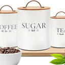 D'Lifeful Sugar Canister-  Airtight Canister for Kitchen Counter - Farmhouse Container for the Kitchen - Decorative Countertop storage with Airtight Lid for Freshness - White