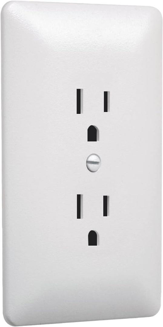 TayMac MW2000W Masque 2000 Series 1-Gang Nonmetallic Decorator Style Duplex Cover-Up Wall Plate, White, 5-Pack