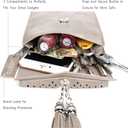 seOSTO Womens Small Crossbody Bag For Woman, Tassel Wallet PurseGifts For Teenage Girls (Beige)