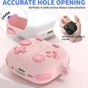 DamonLight Game Case for AirPods 4 Cover Shock-Proof Protective Silicone Case with Keychain for Apple Airpods 4th Generation 2024 Released (Pink)