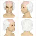 Miss U Hair Old Man Wig White Bald Cap With Hair On Sides Balding Wig Grandpa Halloween Cosplay Costume Wigs
