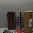 Meangood Spice Rack Shelf for Kitchen Stove, Over the Stove Shelf with 4 Hooks Extra Storage Countertop, Rustic Wood & Solid Metal Commbined Stove Shelf for Storage Seasoning, Easy to Assemble