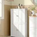 VASAGLE Floor Storage Cabinet, Shaker Cabinet with 2 Adjustable Shelves, 4 Doors, Tall Freestanding Organizer Unit, for Kitchen Bathroom Living Room, Cloud White UBBC553WH01S, 23.6" W X 42.7" H X 11.8" D