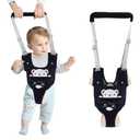 Baby Walking Harness Handheld Baby Walker Assistant Belt Adjustable Toddler Infant Harnesses Standing Up Walking Learning Helper with Detachable Crotch for 9-24 Month Old (Dark Blue)