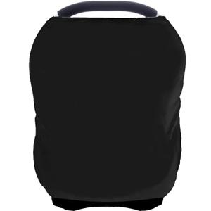 Car Seat Covers for Babies - Multi- use Nursing Carseat Canopy, Breastfeeding Covers, Baby Shower Gifts for Boys and Girls (Pure Black)