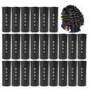 Jumbo Cold Wave Perm Rods Set (24 Pcs) for Women - Large Size Styling Rollers for Natural, Long or Short Hair for Home Hairdressing (Black)