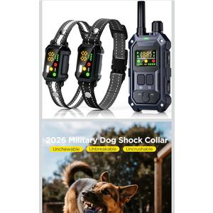 BLACKDOG Military Dog Shock Collar 2 Dogs (5-150lbs) - 4200ft Dog Training Collar with Remote, 4 Training Modes, Flashlight&Strobe, 90-Day Battery, IP67 Waterproof Dog E Collar for All Breeds (Blue)
400+ bought in past month