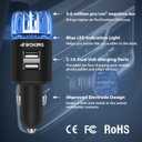 4WDKING Car Air Purifier Ionizer, 12V Plug-in Car Air Freshener Gadgets with Dual USB Charger Removes Cigarette Smoke, Pet and Food Odor, Ionic Ozone (Black)