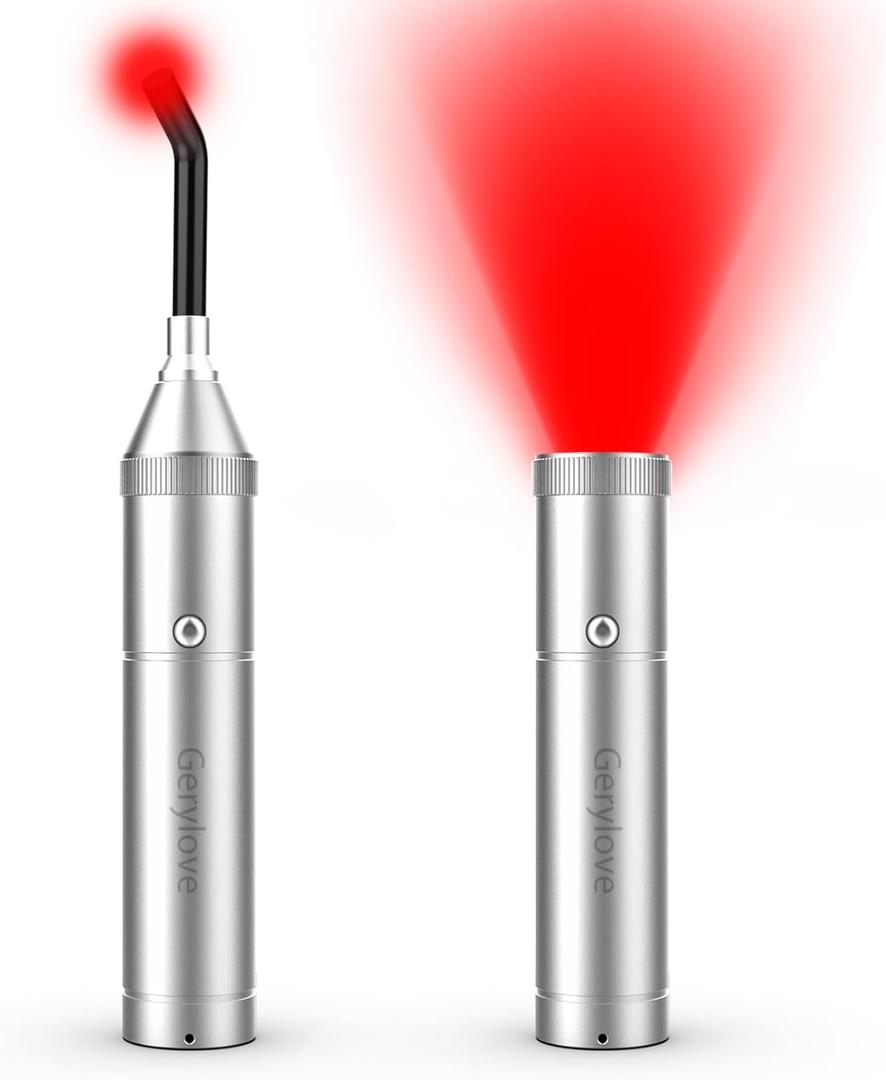 Red Light Therapy Device Rechargeable Infrared Light Wand for Body Pain Relief for Women Men Elders Dogs on Lips Mouth Nose Ear Hands Feet Knee Ankle Joint Muscle,Sliver