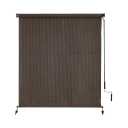 Outdoor Roller Shades，Cordless Patio Roller Up Blinds with Shade Cloth for Porch Gazebo Pergola Balcony Backyard，2 Poles & 1 Fabric，Mocha，72" Wx96 H