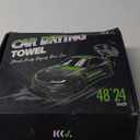 KKV Full-Sized SUV Drying Towel, 48x24 Dual Sided Microfiber Car Cleaning Towel with Twisting Yarn Technique, 1400GSM Super Absorbent, Scratch-Free, Machine Washable (Darkgray- Green Yellow)